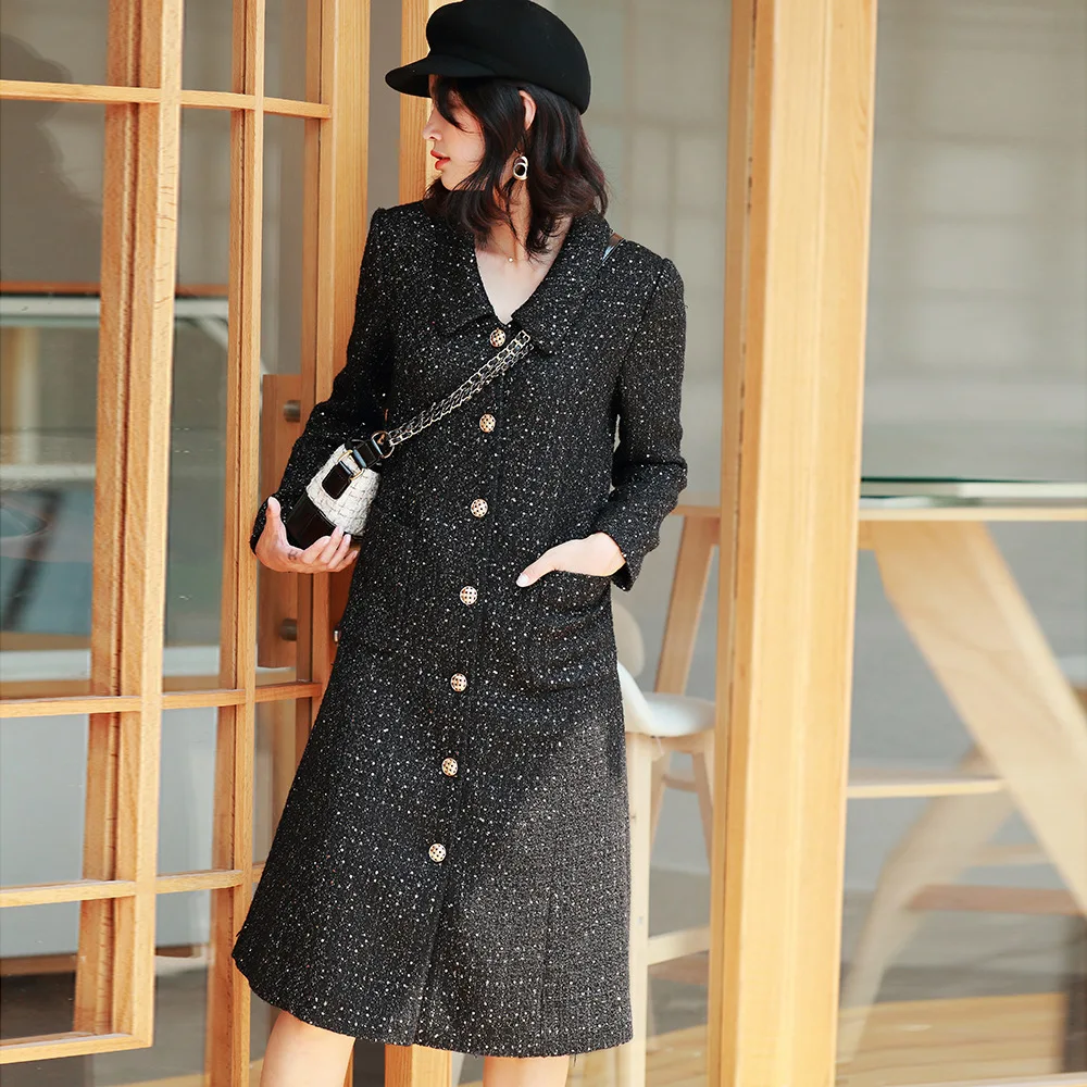 Женская винтажная Классическая куртка с отворотом на талии осеннее пальто |