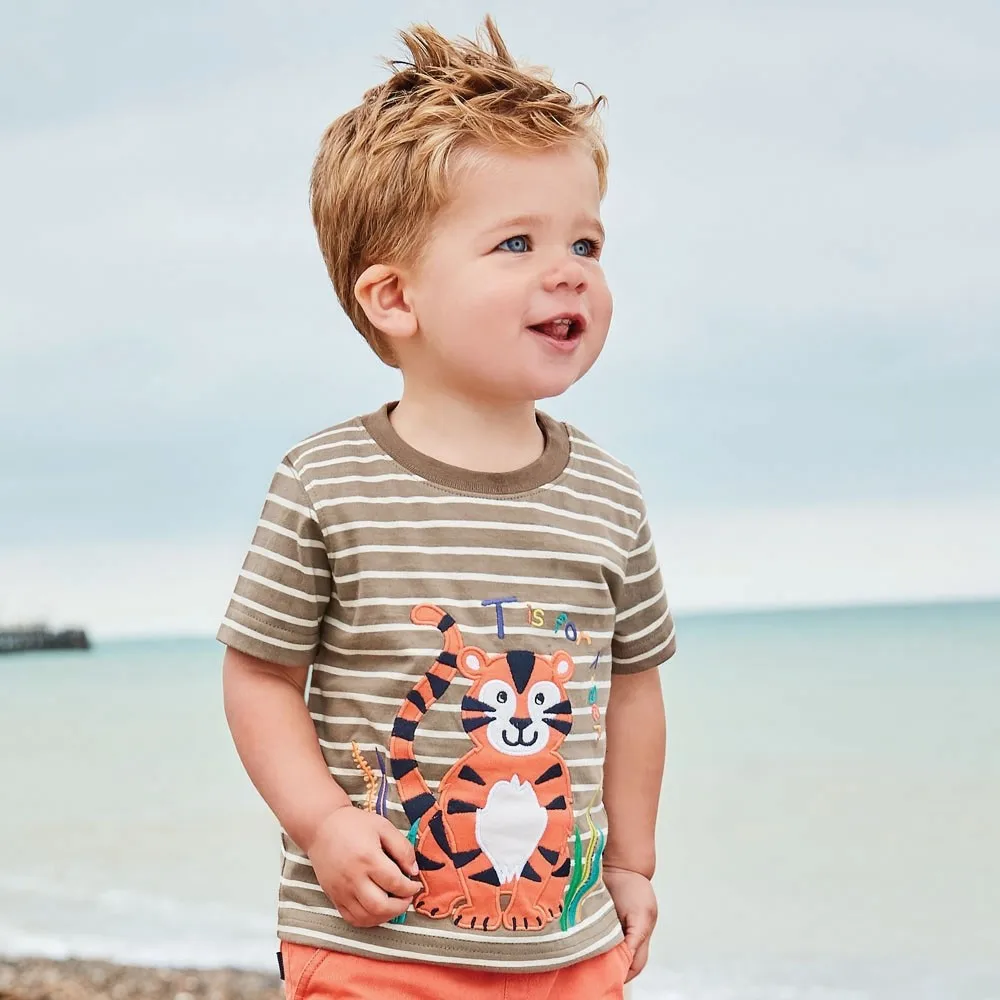 Jumping meter/топы для мальчиков летние хлопковые футболки малышей Одежда детская