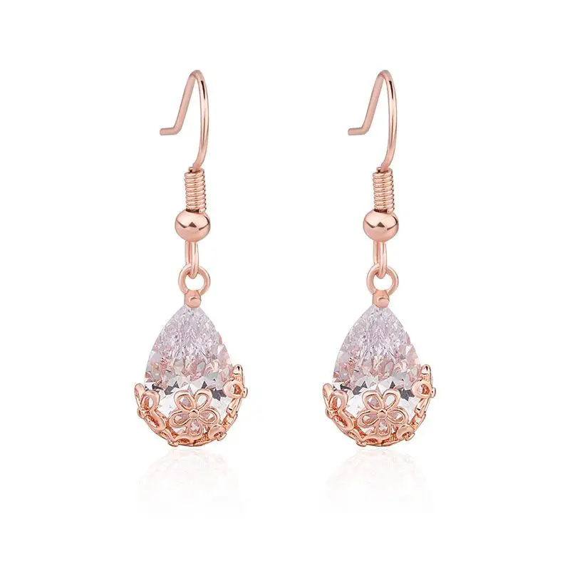

14K rose gold diamond earrings for Women 2020 Gemstone Garnet drop earrings fashion jewelry for wedding party Christmas gifts