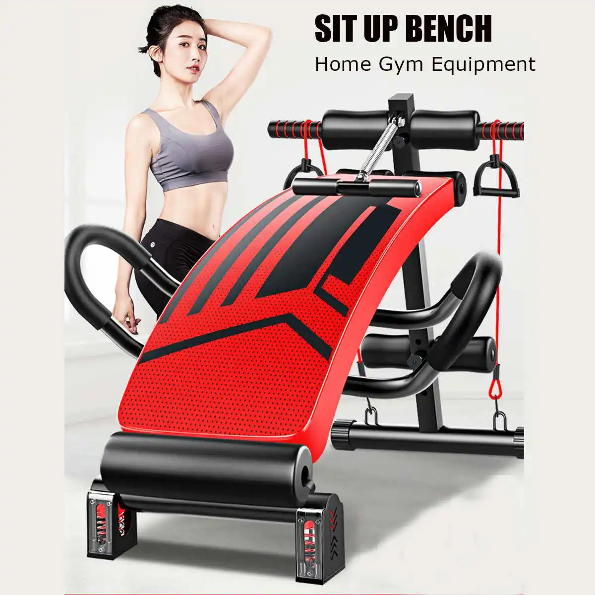 Household Exercise Bench Support Sit-up Trainer Home Gym Fitness Foldable Sit-Up-Board Abdominal Board Adjustable | Спорт и