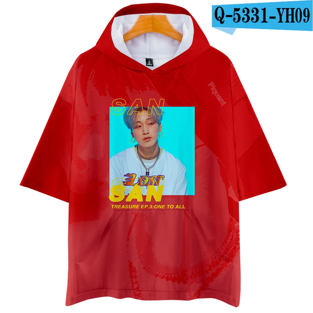ATEEZ 3D Футболка с принтом женская мода Harajuku Повседневная Хип Хоп короткий рукав Kawaii Популярная 3D футболка с капюшоном XXS-4XL - Цвет: 7