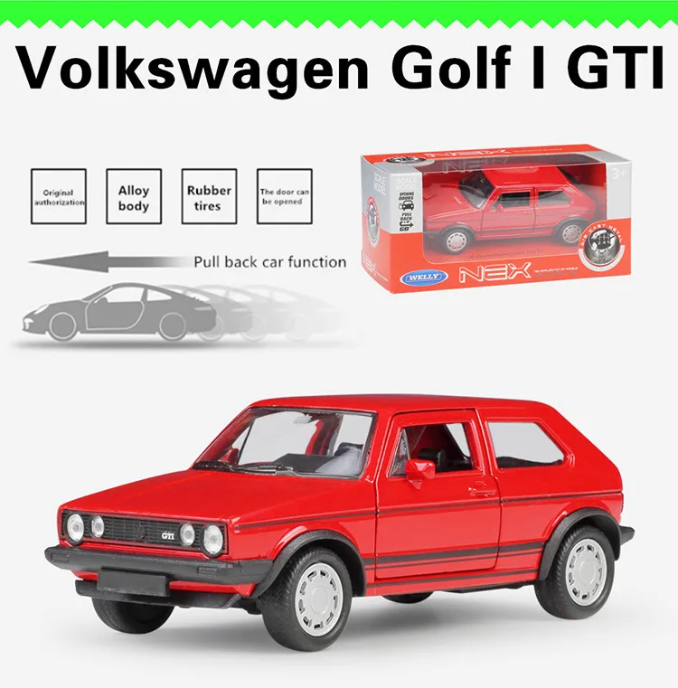 WELLY 1:36 Volkswagen Golf I GTI литой металлический сплав модель игрушечного автомобиля 2 детские игрушки подарок на день рождения рождество