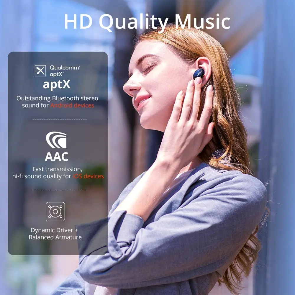 TWS-наушники 1more EHD9001TA с шумоподавлением Bluetooth 5 0 aptx/AAC | Электроника