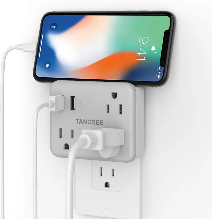 

Multi Plug Outlet Extender for Cruise Essentials, TANOSEE Wall Outlet Plug Splitter with USB Wall Charger, Multiple Power
