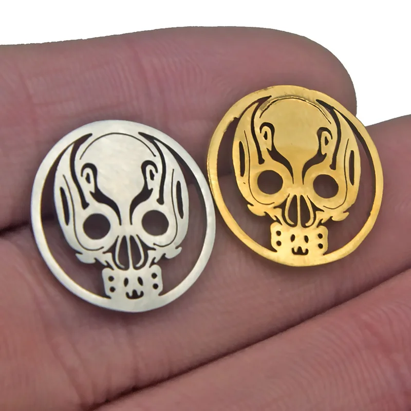 Подвеска в виде черепа из нержавеющей стали 5 шт./лот с крючком для