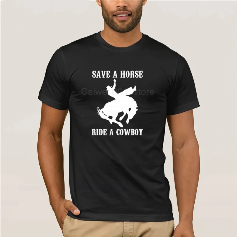 Спортивная мужская футболка с надписью Save A Horse Cowboy забавная надпись Sarcastic