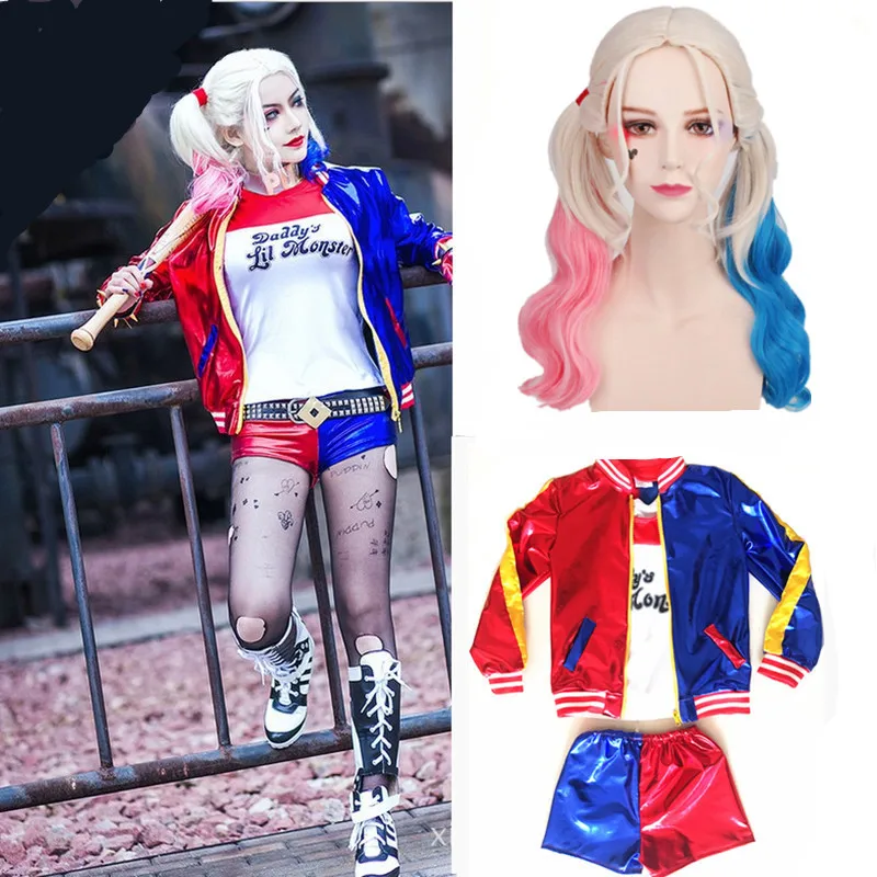 Костюмы на Хэллоуин костюмы для косплея костюм Харли из отряда Квинна Вышитое