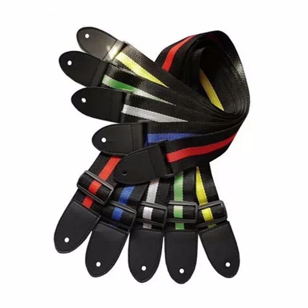 

130cm Comfortable Adjustable Nylon Guitar Strap Electric Acoustic Bass Guitar Strap IRIN Ukulele Belt With PU Leather Ends