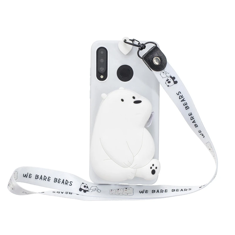 White Bear Чехол с бумажником для huawei P30 P20 P10 Lite P10 P9 P8 P Smart плюс Z Коврики 10 20 30 Pro 3D Носки с рисунком медведя из мультика мягкий чехол Coque Funda - Цвет: White Bear