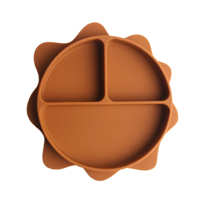 

Детская Чаша на присоске, Нетоксичная силиконовая посуда без БФА, разделенная обеденная тарелка для младенцев, обучающая блюдо для кормлен...