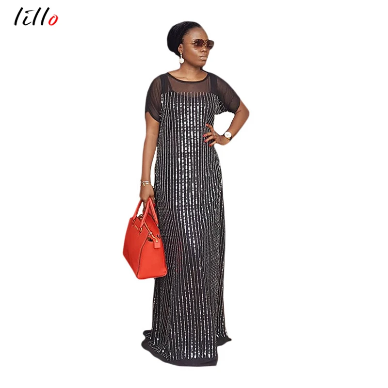 Элегантные черные стразы с блестками Новинка Женская одежда в африканском стиле