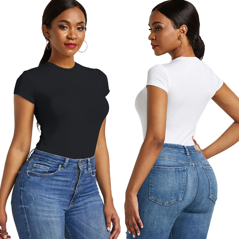 

European and American irregular new women's clothing new sexy solid color base shirt
