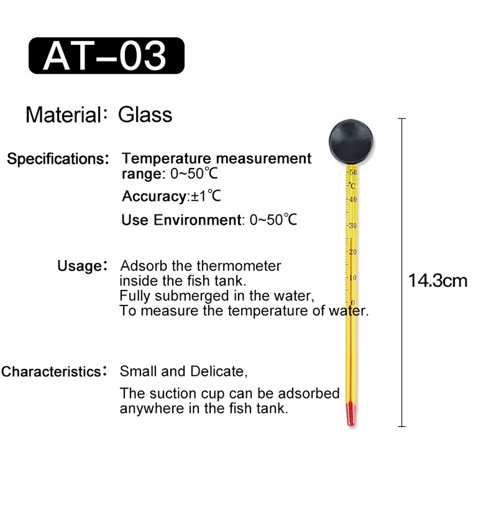 1Pcs Aquarium Fresh/Salt Fish Thermometer 3D Digital Electronic Temperature Measurement Fish Tank Temp Meter E2shopping