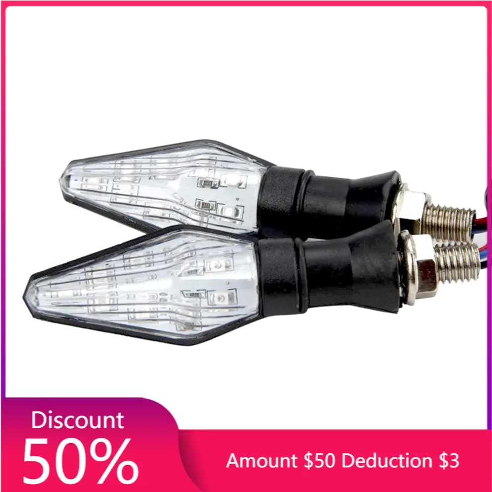 

New 2pcs Universal Motorcycle Turn Signal Light Double-sided Lighting 12V Super Bright LED Bulbs Light for Motorbike Off Road