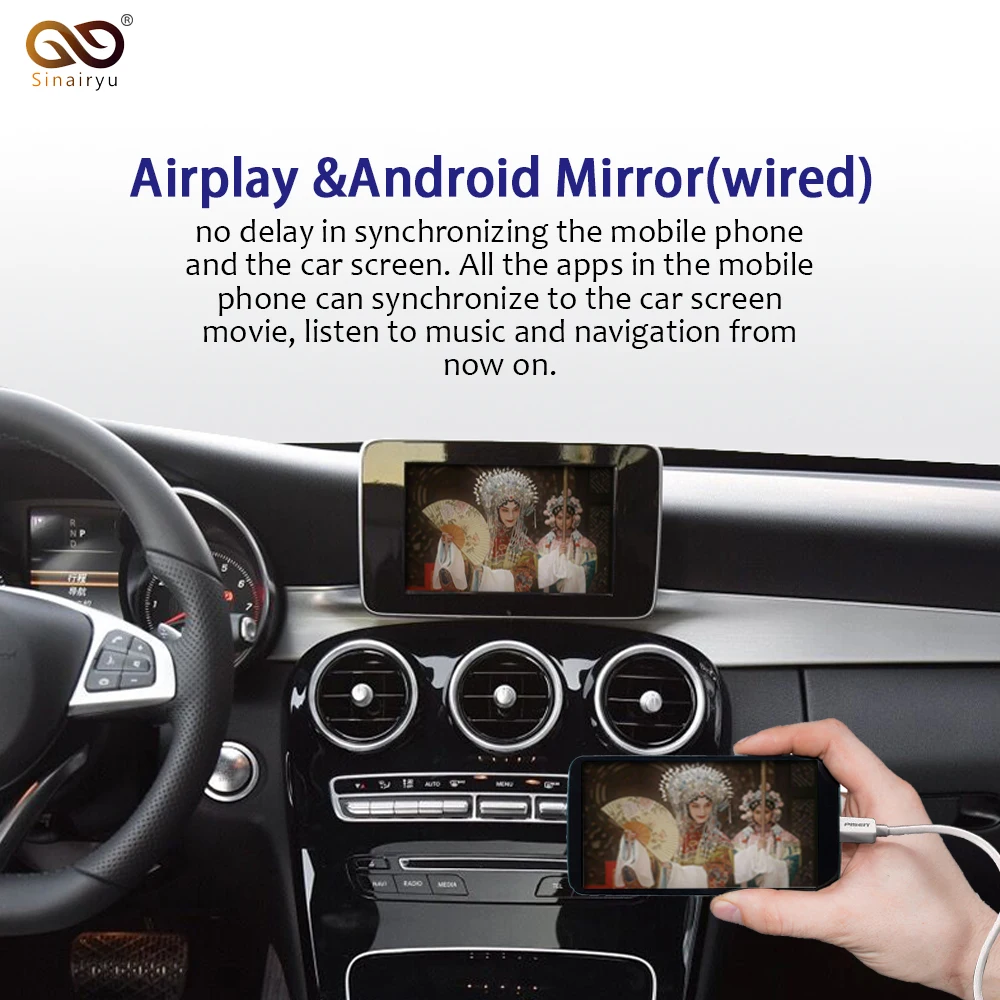 

Sinairyu Wireless Apple Carplay for Mercedes A B C E G CLA GLA GLC S Class Car play Android Auto/Mirroring 2015-2019 NTG5 W205