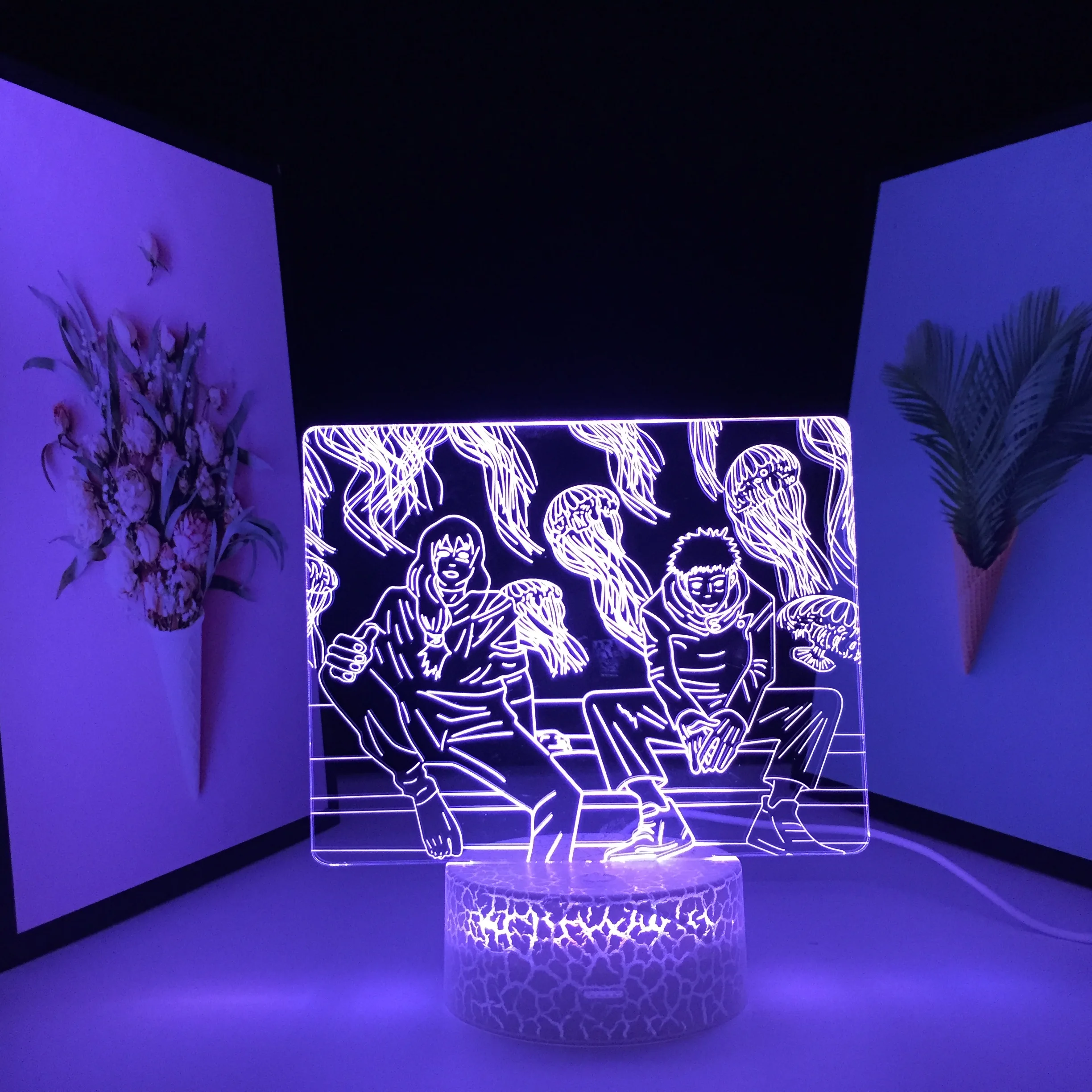 

Фигурные украшения, 3D Светодиодная лампа, анимационные периферийные устройства, домашнее украшение для спальни, настольное украшение, свет...