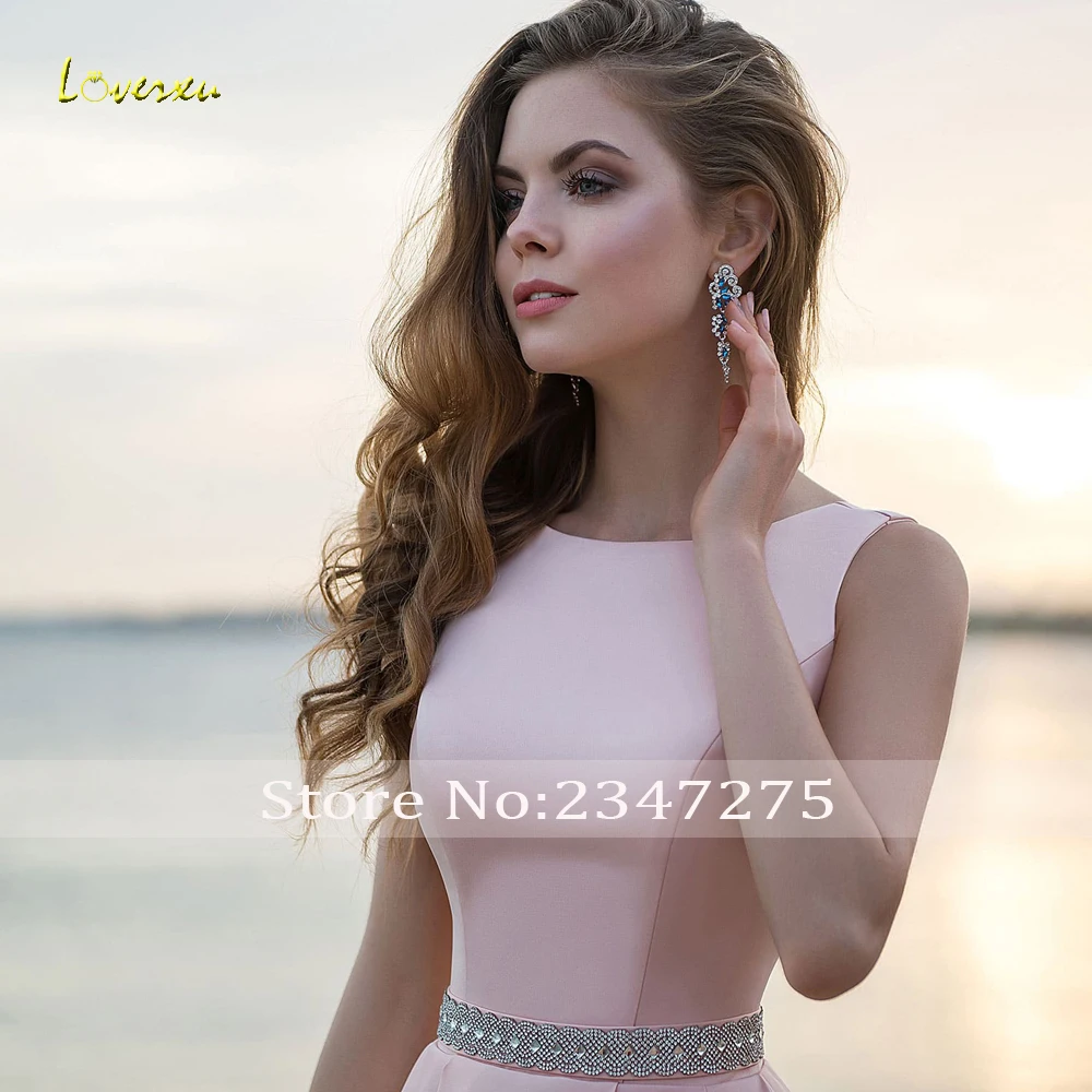 

Loverxu Sexy Scoop Neck Matte Satin A Line Wedding Dresses 2019 Luxury Sashes Sweep Train Simple Vintage Bridal Gowns Plus Size