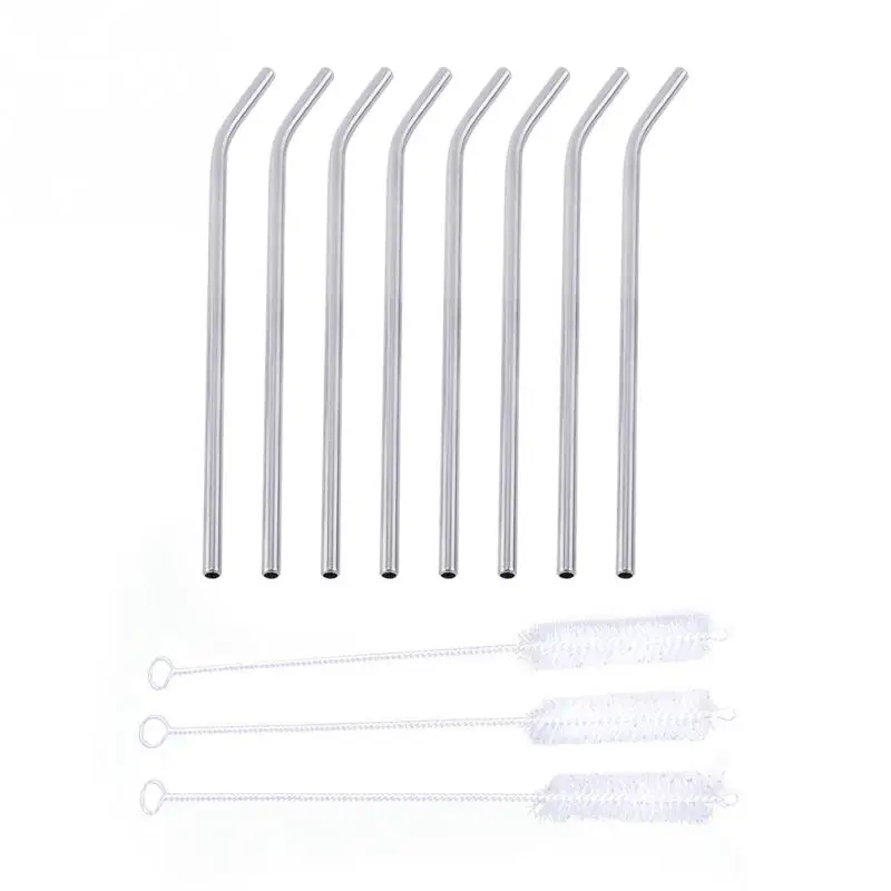 8 шт. Металлический Набор соломинок для напитков из нержавеющей стали 3