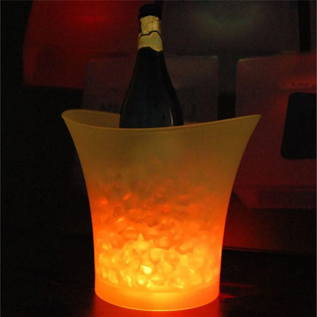 

5L Waterproof LED Ice Bucket With Color Light Flashing Cool Bars Nightclubs LED Night Party Champagne Beer Bucket
