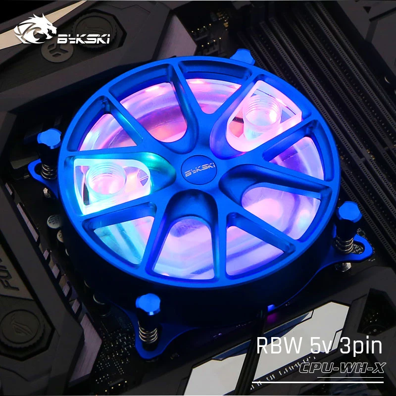 Bykski cpu-WH-X, колеса Ступицы cpu водоблок, для Inter Lga115X/2011, система освещения RBW - Цвет лезвия: Blue-RBW(5v 3pin)