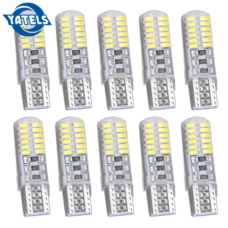 10 шт. Автомобильные светодиодные лампы T10 w5w 24smd Canbus автомобисветильник