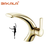 bakala bathroom gold bathroom faucets basin faucet gold finish brass mixer tap with ceramic torneiras para banheiro f6141 2