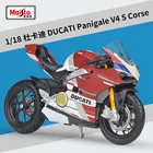 Новая модель мотоцикла Maisto 1:18 DUCATI panigale v4 из литая под давлением, реальная короткопоглощающая игрушка для детей, подарки, коллекция игрушек
