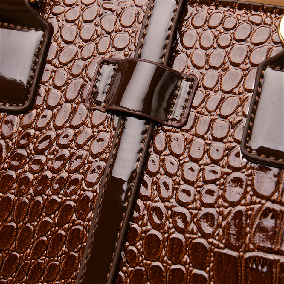 Комплект из 2 сумок лакированной кожи для женщин роскошные дамские сумочки