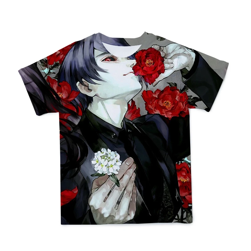 

Summer New Men'S 3D Anime Tokyo Ghoul Oversized T-Shirt Fashion Harajuku Street Couple Loose Short Sleeve 110-6XL