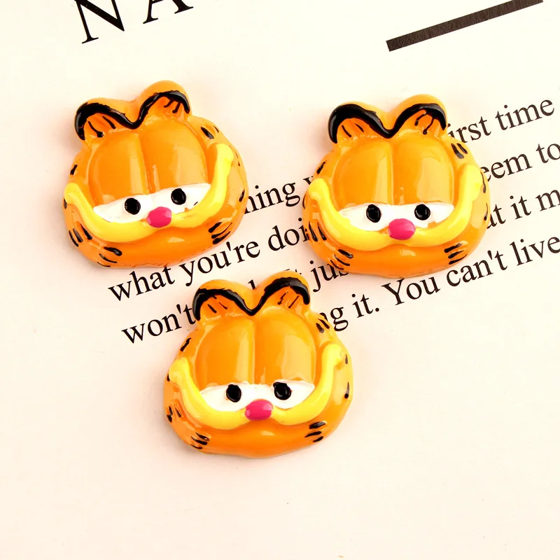 2PCS 2 шт Слим шармы мультфильм милый Гарфилд клейкие аксессуары бусины делая поставки с шнурком мешочек для DIY ремесла скрапбуки - Цвет: 2PCS