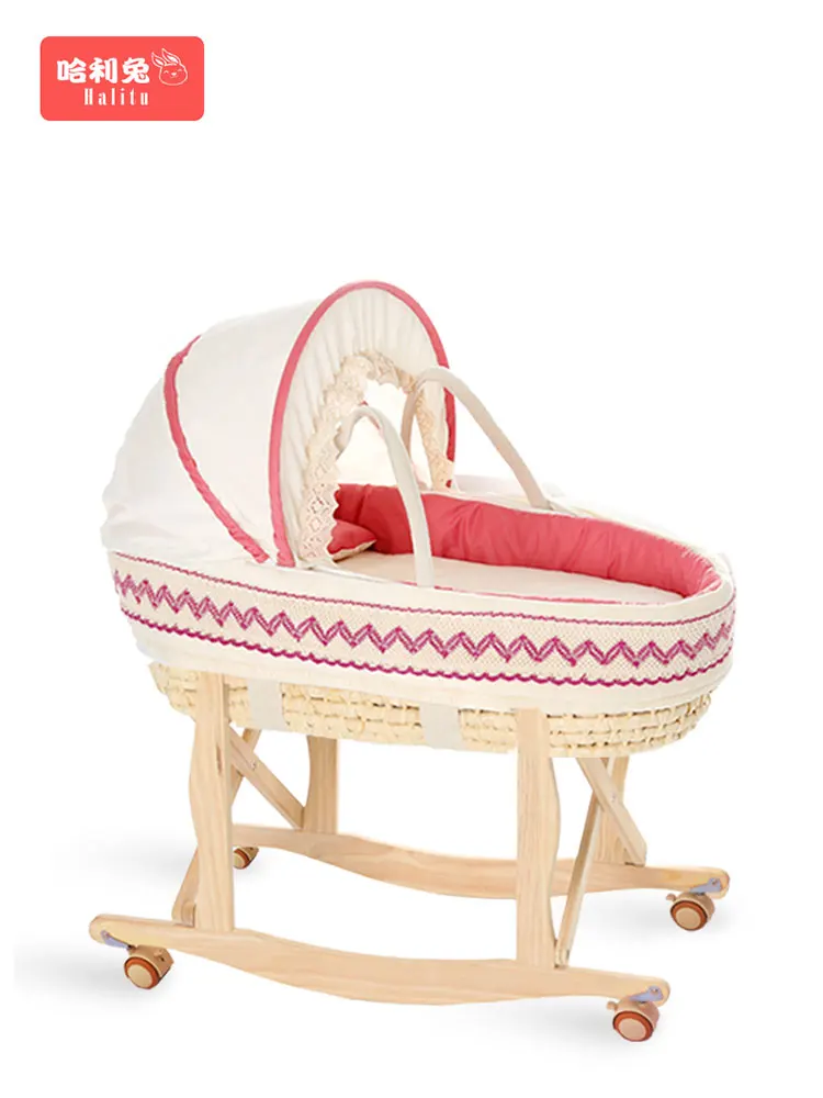 635 Infant Basket Portable Newborns Nursing Portable Basket Baby Straw Discharge Car Mounted Sleeping Basket Cradle