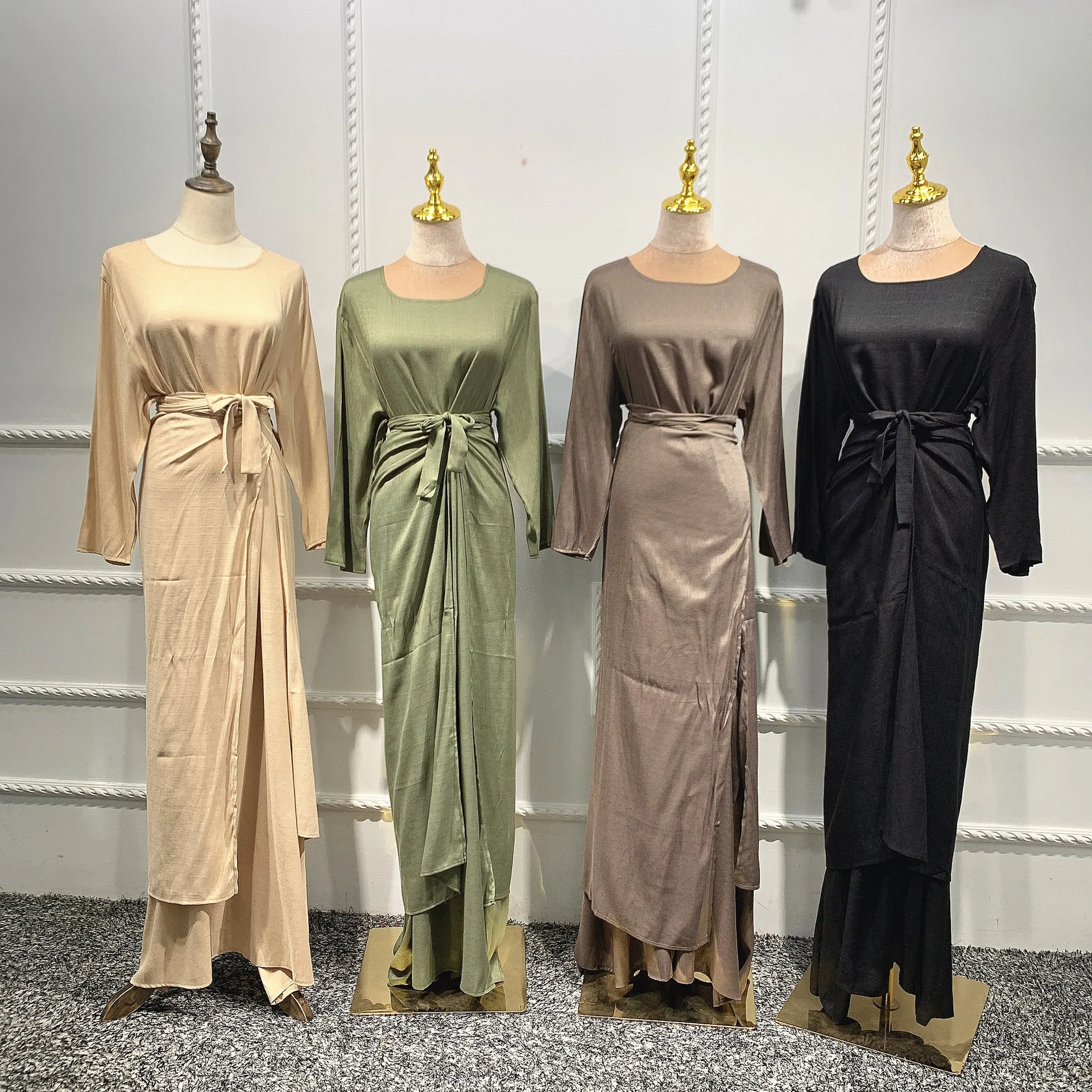 Рамадан Дубай Abaya кимоно кафтан Abayas для женщин турецкие африканские платья 4 шт.
