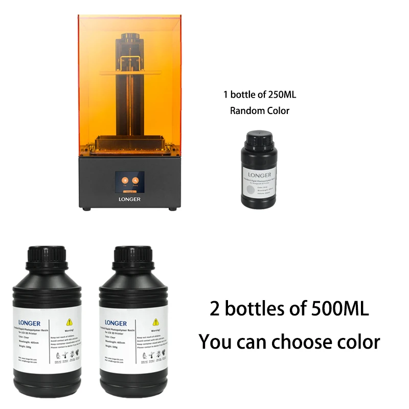 Orange10 1L Resin Высокая Точность lcd 3d принтер металлический корпус быстрая нарезка УФ смолы 3d принтер обновленный светильник источник быстрого прототипирования 3D Друкер - Цвет: Orange10 1L Resin