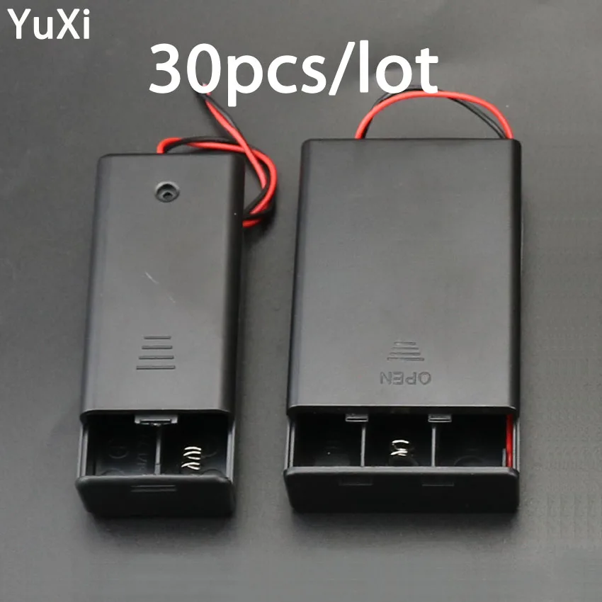 30 шт./лот 2x3x AA батарейки держатель коробка разъем с переключателем