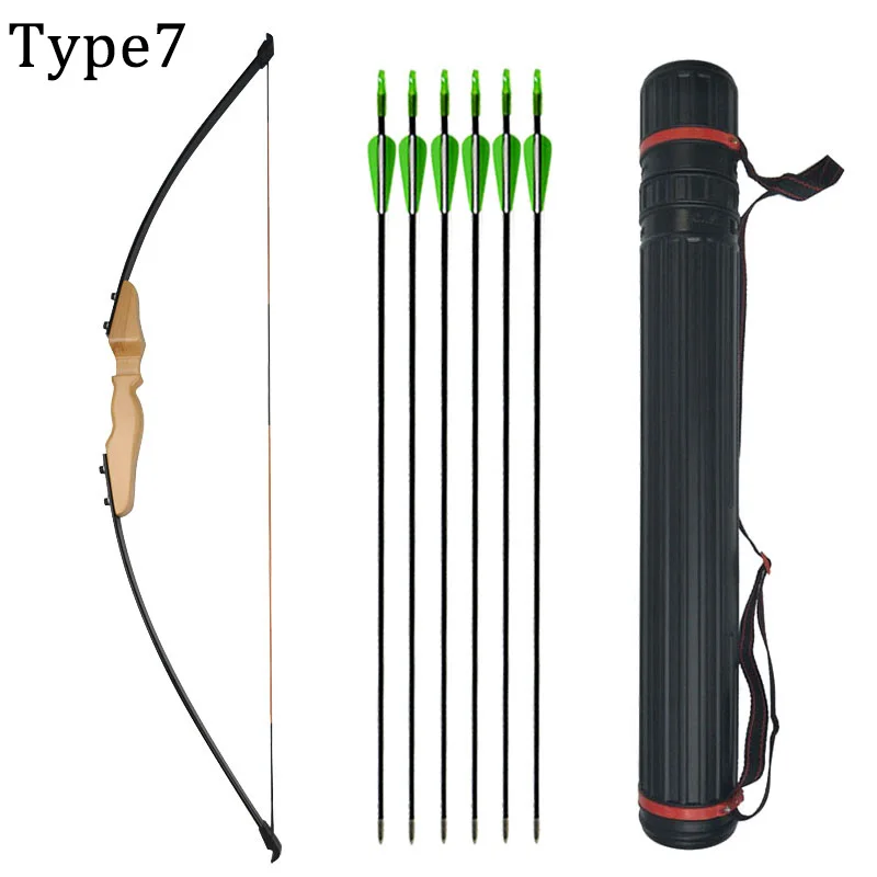 Type7(Bow Set) 40lbs прямой лук 5" Молодежный Начинающий тренировочный Рекурсивный лук 31,5" Стекловолоконный набор стрел для охоты стрельбы из лука - Цвет: Type7(Bow Set)