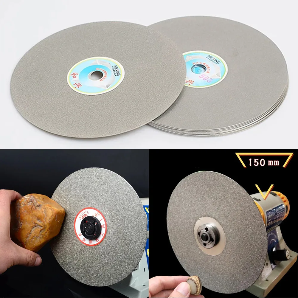 

4PCS Diamond Coated Discs 6'' Diamond Coated Flat Lap Wheel Grinding Disc Tool 600 800 1200 3000 Grit Air Tool Accessories