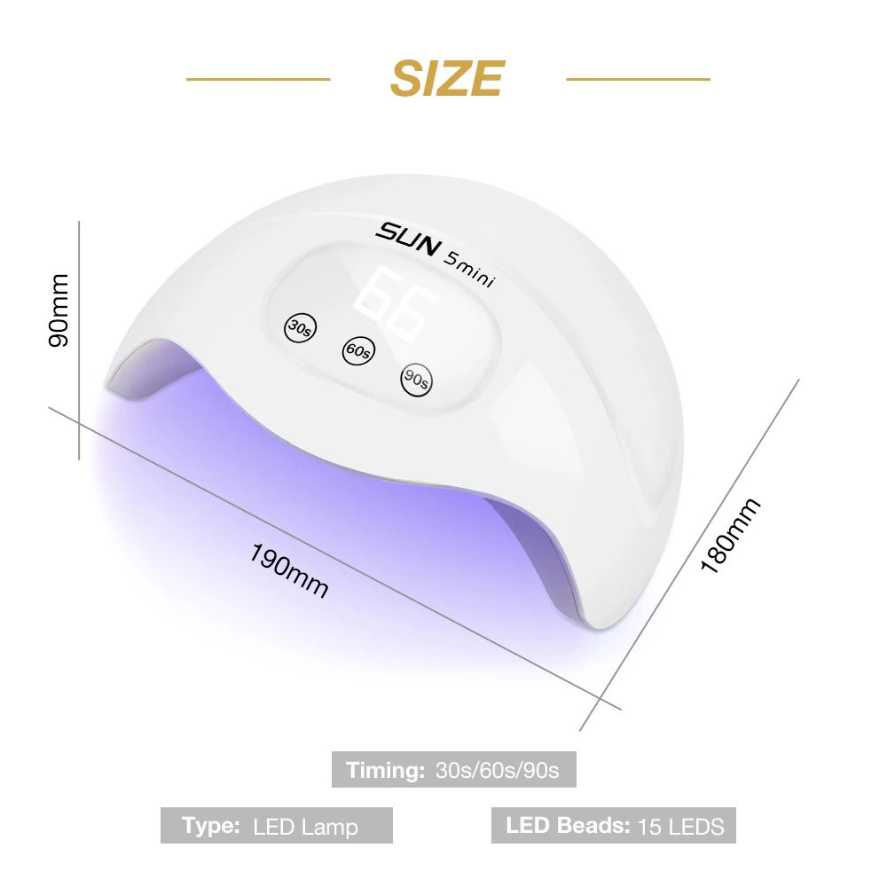 УФ Сушилка для ногтей 30 Вт 15 светодиодов лампа с портативным цифровым дисплеем 3