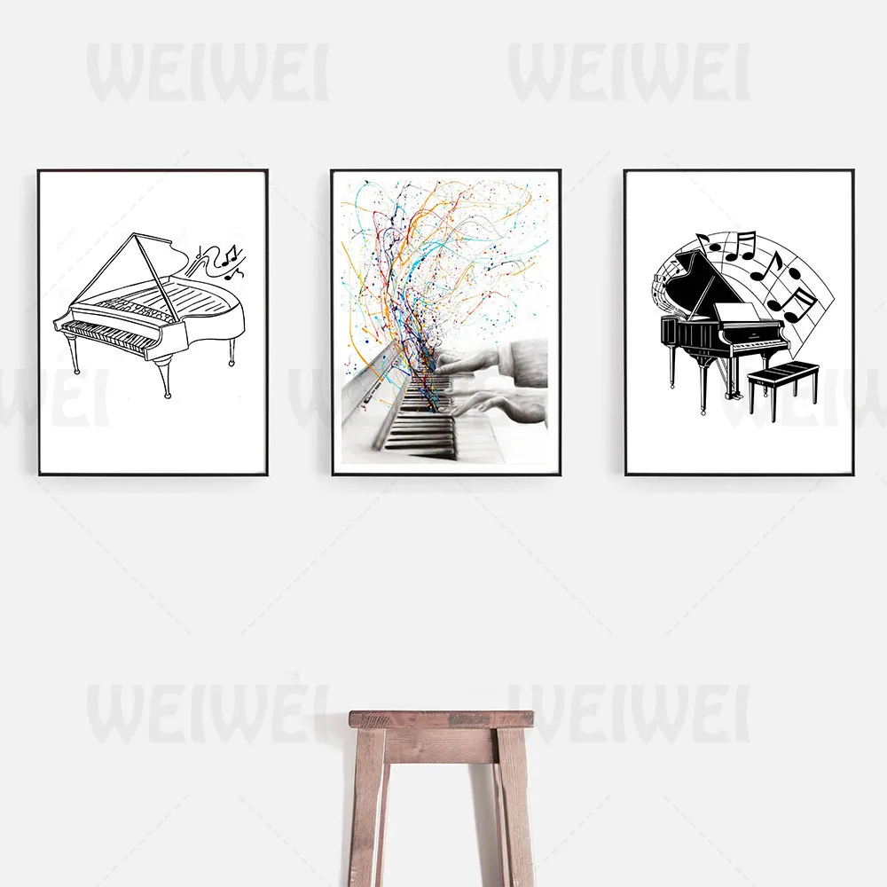 Музыкальный Декор для дома живопись пианино скрипка гостиная настенный плакат