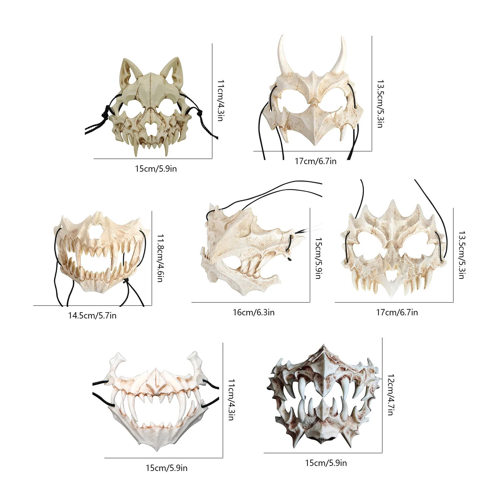 Японская Маска Бога дракона Хэллоуин полиуретановая маска Тэнгу белый череп