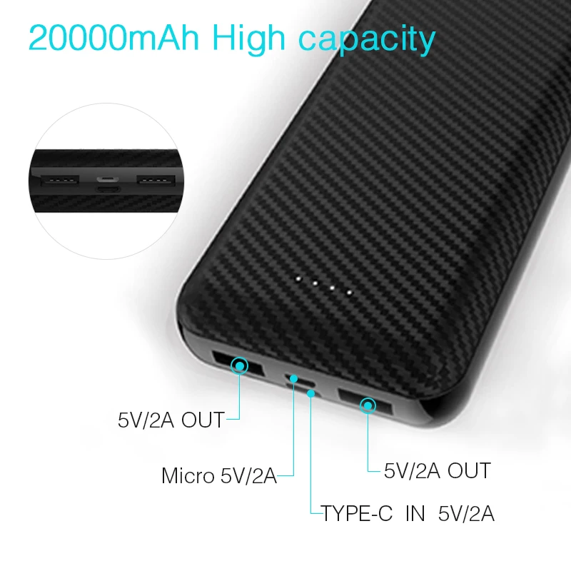 Мини банк питания 20000mah портативное USB зарядное устройство банк питания для iPhone samsung Xiaomi внешний аккумулятор банк питания
