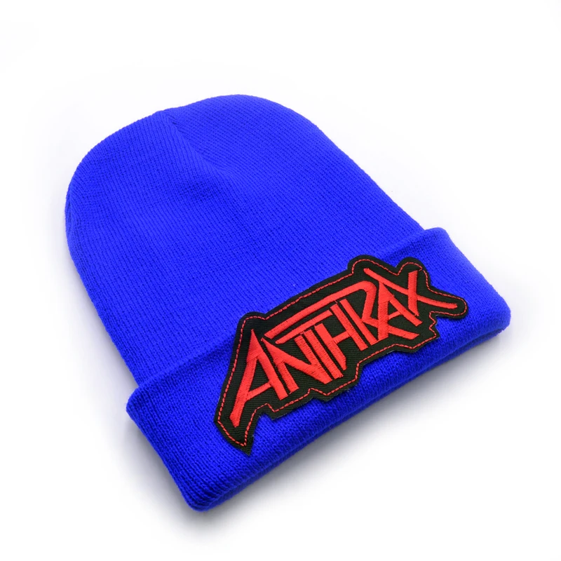 Последняя модель шерстяных шапок с логотипом группы Anthrax вязаные мужские зимние
