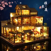 newest diy wooden dollhouse japanese architecture doll houses mininatures with furniture toys for children friend birthday gift