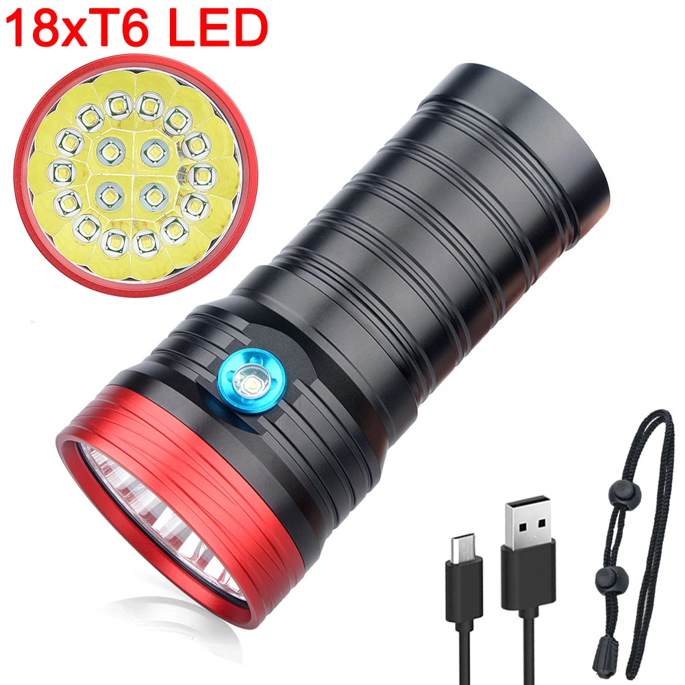Новый мощный светодиодный фонарик высокой мощности 18xxml T6 яркий с USB 3 режима
