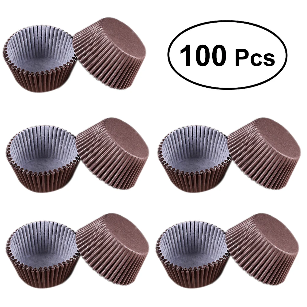 

100 Pcs Cupcake Wrappers Liners Muffin Cases Cake Cup Party Favors (Coffee)