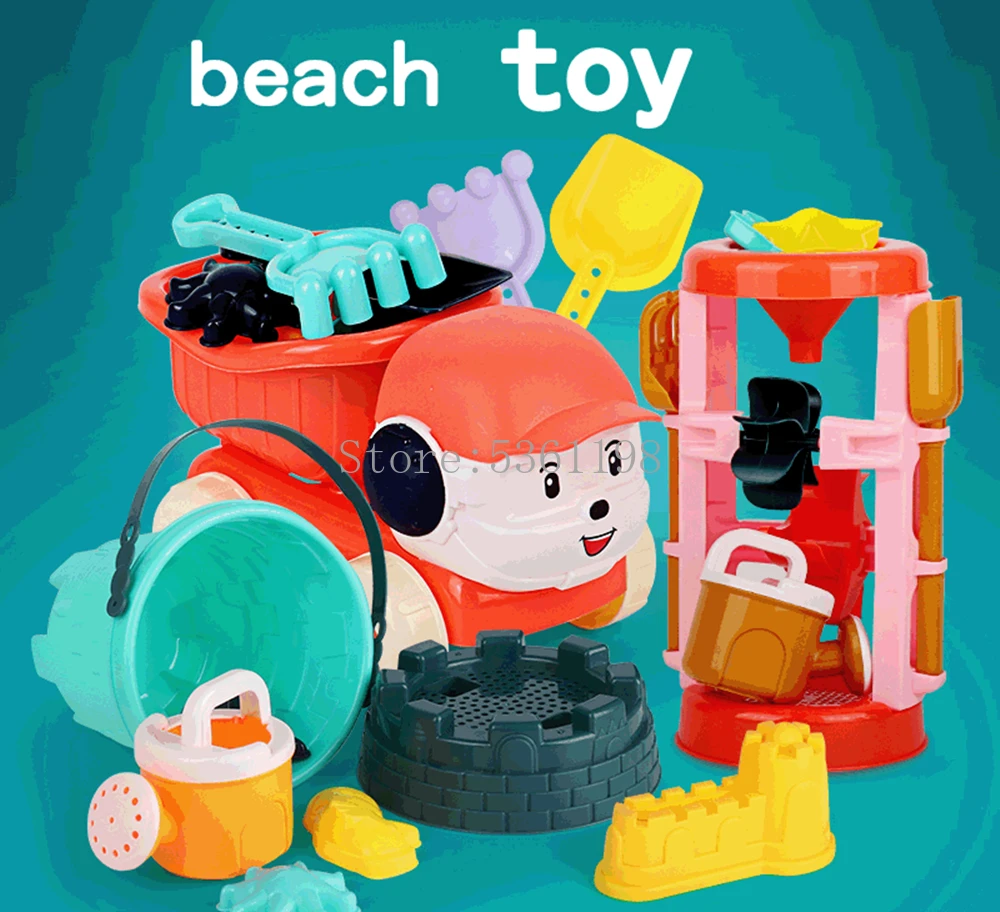 

6Pcs/Set Baby Beach Toys Sandbox Toys For Children Sandpit Sand Molds Sand Castle Tool Cart Shovels Bucket Outdoor Toy For Kids