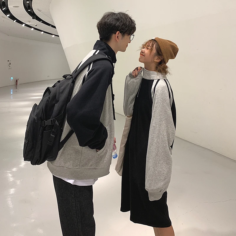 

Men's Thickening Windbreaker Splicing Color Streetwear Bomber Jacket Outercoats Loose High-quality Coats Grey Outerwear S-XL