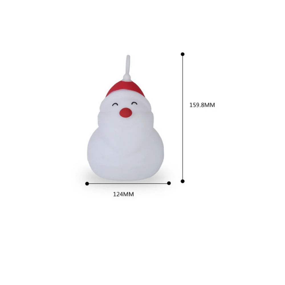 

Santa Silicone Night Light 7 Colors Touch Sensor Santa Claus Night Light Silicone Rechargeable Bedside Lamp Colorful Home Decors
