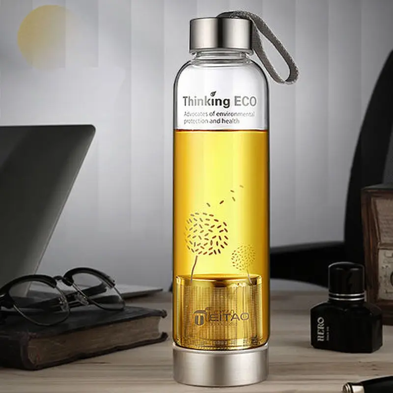 Стеклянная чашка портативная термостойкая Студенческая ручная для мужчин и