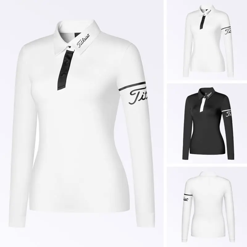 

Hot Lidies Golf Long Sleeve Breathable T-shirt Polyester Summer Outdoor Sports Sweat-Absorbent Golf Clothing