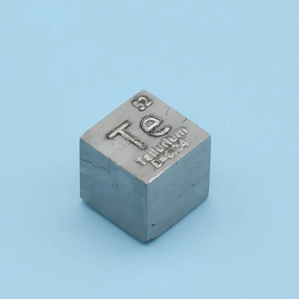 

Tellurium Te Metal 10 мм плотный куб 99.99% чистый для коллекции элементов Te научная химия